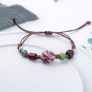 กำไลข้อมือเซรามิคเคลือบแบบชนเผ่ากำไลข้อมือเซรามิคหลากสีพร้อมของขวัญชายหาดสำหรับเด็กผู้หญิงกำไลข้อมือเซรามิกเคลือบแบบปรับได้ - Product Image 3