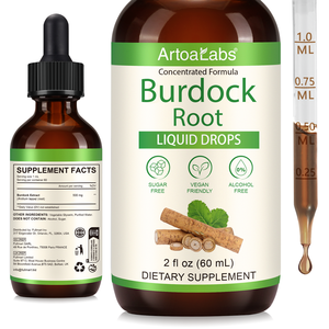Suplemento de Tintura de Raiz de Bardana Vegana ArtoaLabs, Extrato Orgânico de Raiz de Bardana Líquido para Suporte Digestivo e Antioxidante - Product Image 2
