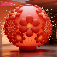 Structure gonflable DIY en forme de nœud chinois coloré, boutons chinois géants gonflables sur mesure pour décoration au sol