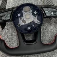 Volant en cuir en fibre de carbone pour Audi R8 Tt Mk2 Mk3 B8 RS TTS Ttrs Rs3 Rs6 RS4 RS5 RS7 A3 D3 A4 A5 A6 C6 A7 A8 Q3 Q5 Q7