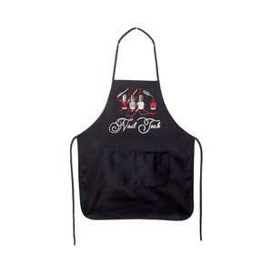 Delantal <span class=keywords><strong>de</strong></span> Trabajo Personalizado Beckon para Mujer, en Polialgodón Negro, con Cristales <span class=keywords><strong>de</strong></span> Imitación, para Estilistas, Salones <span class=keywords><strong>de</strong></span> Belleza y Técnicos <span class=keywords><strong>de</strong></span> Uñas, por Crystal Case - Product Image 1