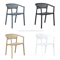 Conception simple moderne fabrication accoudoir chaise en plastique chaise d'extérieur chaises de jardin