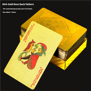 Cartes à jouer élégantes, flexibles, imperméables, en plastique, avec feuille d'or, personnalisables, surface lisse, <span class=keywords><strong>jeu</strong></span> <span class=keywords><strong>de</strong></span> société pour amis - Product Image 5