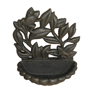 Jardinera de Pared de Hierro Fundido, Baño para Pájaros, Girasoles, Flores, Mariposas, Decoración de Exterior - Product Image 2