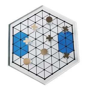 Juego de ajedrez hexagonales para fiesta o familia, piezas de ajedrez 3D de lujo, Lucite acrílico, tablero de ajedrez de lujo