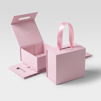 Petite Boîte Cadeau de Luxe Personnalisée en Carton Rigide Pliable avec Fermeture Magnétique, Sac d'Emballage Pliant Portable avec Poignée
