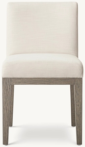 Silla de Comedor Moderna Tapizada en Lino con Patas de Metal para Uso en el Hogar o en Restaurantes - Product Image 3