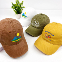 Algodón lavado desgastado Vintage papá sombreros sin estructura Logo bordado gorra de béisbol personalizada