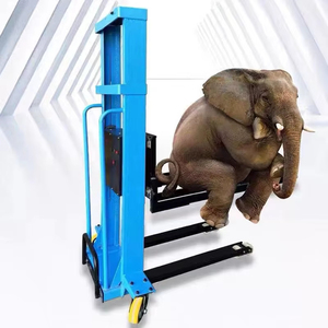 Chariots élévateurs électriques à double <span class=keywords><strong>porte</strong></span> de 1 tonne avec pneus en polyuréthane et déplaceur latéral hydraulique, manutention de palettes à 1,3 m - Product Image 1