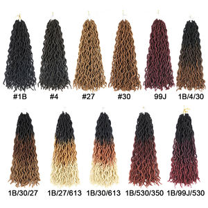 Cabello de ganchillo <span class=keywords><strong>largo</strong></span> y ondulado para mujer, <span class=keywords><strong>pelo</strong></span> trenzado sintético con degradado de 30 pulgadas, con diseños de diosa Locs de imitación, raíces africanas y rastas - Product Image 6