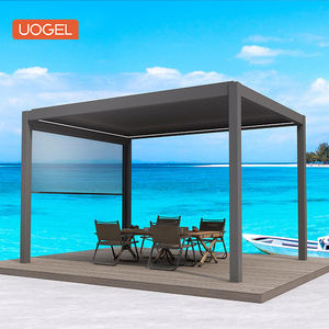 Pergola 전망대 및 파빌리온 방풍 지퍼 트랙 쉐이드 용 야외 방풍 지퍼 트랙 전동 롤러 블라인드 전동 커튼 - Product Image 2