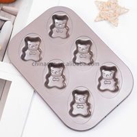 Kohlenstoffs tahl Kuchen form Bär Backform 6 Tasse Kuchen form 6 Hohlraum Bär Kinder Cartoon Kuchen formen Diy Backformen