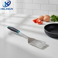 Spatule à poisson en acier inoxydable durable avec logo personnalisé, spatule à frire, spatule ajourée pour la cuisine