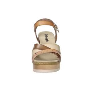 Women'<b>s</b> Heeled Sandal Beige <b>9</b> Cm Heel Size 40 Platform Style - Product Image 3