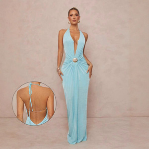 Y0773 abbigliamento estivo da donna temperamento, sensazione di fascia alta, Design con lacci, dimagrimento e abito stringente in vita - Product Image 1