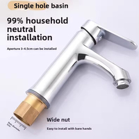Robinet de salle de bain moderne en acier inoxydable, accessoires sanitaires, robinet de lavabo à poignée unique, robinet mélangeur de Dubaï