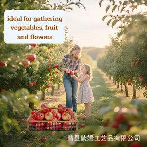 Wooden Storage Basket With Handle Rectangle Kitchen Fruit <b>Vegetable</b> Container <b>Standing</b> Type - Product Image 2