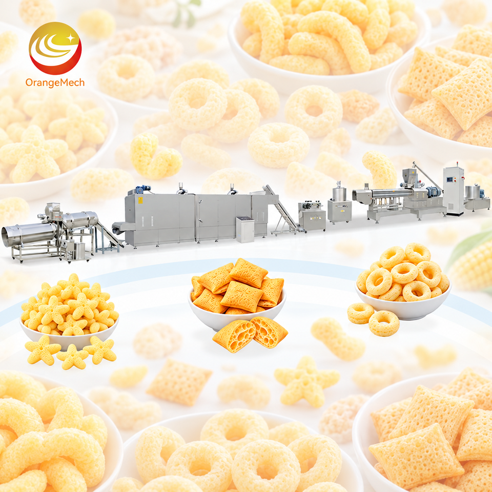 Extruder Machine Types ORME Maquina Cabezal Extrusora De Maiz Doble Snack Food Pellet Chip ...