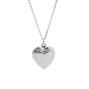 Personalized Simple Silver Plated Love Heart Shaped Photo Box Pendant Necklace <b>Titanium</b> Steel Women's Necklaces Fashion Jewelry - Product Image 6