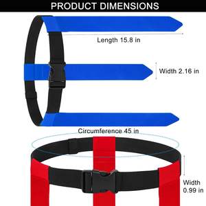 Ensemble de ceintures de flag football ajustables à scratch avec 3 drapeaux par ceinture pour des jeux sans contact sécurisés - Product Image 2