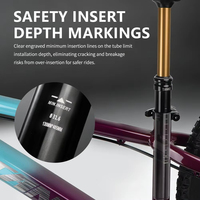 TANKE Fahrrad-Dropper-Sattelstütze 27,2/30,9/31,6mm 105/130mm Verstellweg Interne Kabelführung Fernbedienung Hebefunktion MTB Fahrrad-Sattelstütze