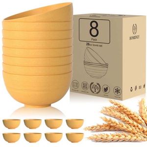 Ensemble de 8 bols écologiques biodégradables en paille de blé incassable pour céréales, nouilles, salades, riz et soupes - Product Image 1