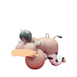 Modèle de jouet gonflable personnalisé en PVC, motif vache-chocolat de dessin animé, grande taille, mignon, avec poitrine généreuse, durable, pour la décoration des fans - Product Image 1