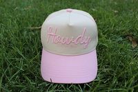 Chapeau rose bicolore Chapeau de baseball bicolore Logo brodé Deux tons un cadre Chapeaux brodés