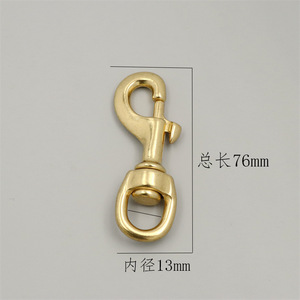 Mousqueton pivotant en laiton massif poli avec logo personnalisé pour laisse de chien et accessoires de sac - Quincaillerie métallique de haute qualité, plusieurs tailles - Product Image 5