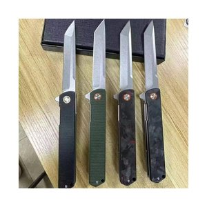 Nouvelle annonce D2 couteau de poche pliant 3.7 ''T <span class=keywords><strong>lame</strong></span> couteau pliant manche en Fiber de carbone vierge couteau EDC avec clip - Product Image 1