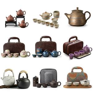 MSH Customized Logo 1-Pot 4-Cup Ceramic <strong>Teapot</strong> <strong>Set</strong> with Gilded Design for Business Gift - Product Image 2