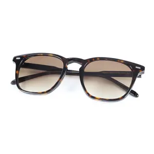 Benyi kacamata hitam retro asetat pria, lensa mata premium UV400 klasik terlaris untuk lelaki