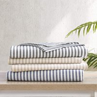 Juego de sábanas KOSMOS a rayas al por mayor, juego de sábanas de cama, juego de sábanas lisas dispersas sólidas, ropa de cama King de poliéster tejido, 4 Uds.