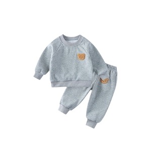 Conjunto de Suéter Informal para Niños y Niñas, Otoño Invierno, Sudadera con Capucha Acolchada de Dos Piezas, Ropa Deportiva Simple, Cómoda y Cálida para Bebés - Product Image 6