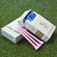 Tees de golf en bambou personnalisés, durables, écologiques, légers, 3 1/4 pouces, plusieurs couleurs, 70 mm/83 mm