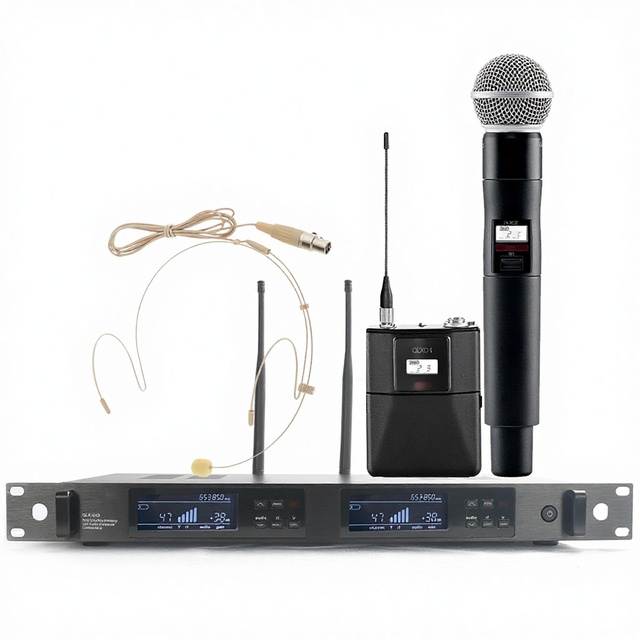 UHF True Diversity QLXD24 QLX24D BETA58A Metal Handheld Cardioid Vocal Stage Studio Mic QLXD Wireless Microphone System