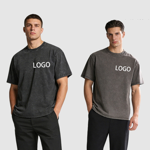 T-shirt en coton délavé à l'acide, personnalisable avec logo, qualité supérieure, coupe oversize, impression numérique, style vintage, vente en gros - Product Image 1