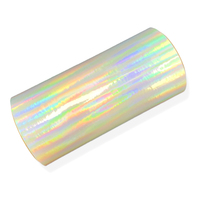 En stock, film de laminage thermique holographique brillant arc-en-ciel anti-rayures pour cartons de produits/boîtes rigides/emballages de jouets