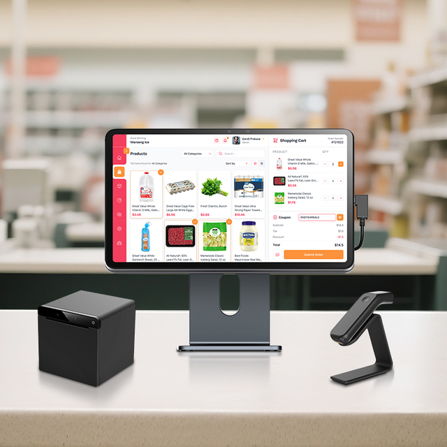 10-Inch Android NFC Pos Tablet with Printer Card Reader Stand Industrial POS Kiosk Connectivity Via WiFi