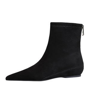 6383-2 stivali da donna BIGTREEB con tacco basso, con tacco spiovente e tacco rialzato, punta per dimagrire e stivali corti in camoscio - Product Image 2