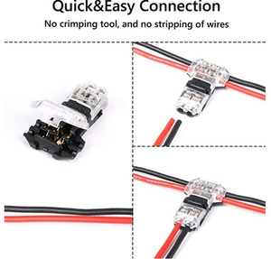 Conectores de Cable <span class=keywords><strong>Kalolary</strong></span> de 2 Pines y 2 Vías, Conectores de Cable Compactos Universales de Bajo Voltaje, Conectores en T para Cable Eléctrico de 18-22 AWG - Product Image 3