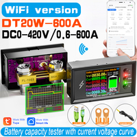 Testeur de batterie intelligent WiFi Tuya DT20W DC 0-420V avec affichage numérique du courant, de la tension et de la puissance, certifié CE, monophasé