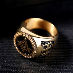 Nhẫn Hội Tam Điểm AG Bằng Thép Không Gỉ Phong Cách Cổ Điển Punk Cho Nam Nhẫn Chữ Thập - Product Image 5