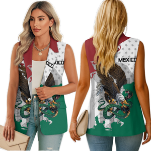 <span class=keywords><strong>Chaleco</strong></span> sin mangas para <span class=keywords><strong>mujer</strong></span> con logo personalizado, estampado de la bandera de México bajo demanda, chaqueta de cuello en V, <span class=keywords><strong>chaleco</strong></span> de traje holgado para <span class=keywords><strong>mujer</strong></span> con bolsillo - Product Image 4