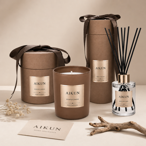 AIKUN Luxury Cylindrical Scented <b>Candle</b> and Reed Diffuser Gift Set Eco Friendly for Bedroom Fragrance - Product Image 2