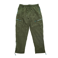 Pantalon cargo en nylon froissé TOPSHOW GARMENT pour homme, léger, ample, style parachute, avec plusieurs poches zippées, pantalon de jogging