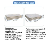 Matelas Gonflable Moderne Queen Size Pliable avec Pompe Intégrée, Surmatelas Floqué Portable en PVC pour Maison, Chambre, Parc, Extérieur