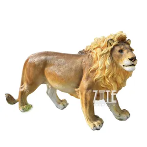 Уличная декоративная статуя из стекловолокна и смолы, скульптура льва, животное