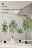 Grand olivier artificiel en pot pour intérieur, plantes vertes pour la maison, le salon, les fenêtres et la décoration des centres commerciaux