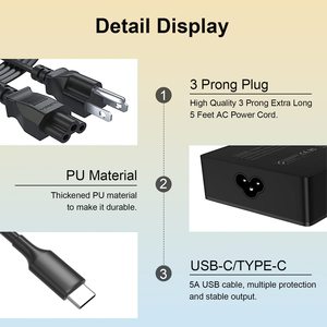 Caricabatterie USB-C PD da 100W all'ingrosso per Asus ROG Flow X13 Z13 X16, per Asus Zephyrus G14 G15 20V 5A, caricatore Type-C per laptop Asus - Product Image 4